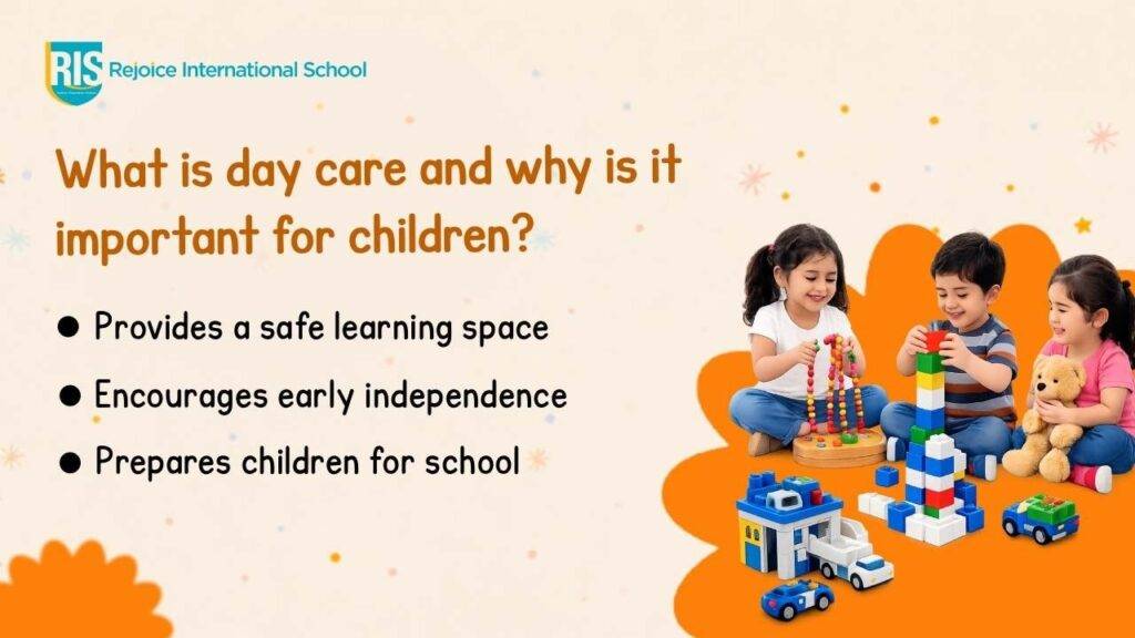 Children learning and playing in a daycare environment.